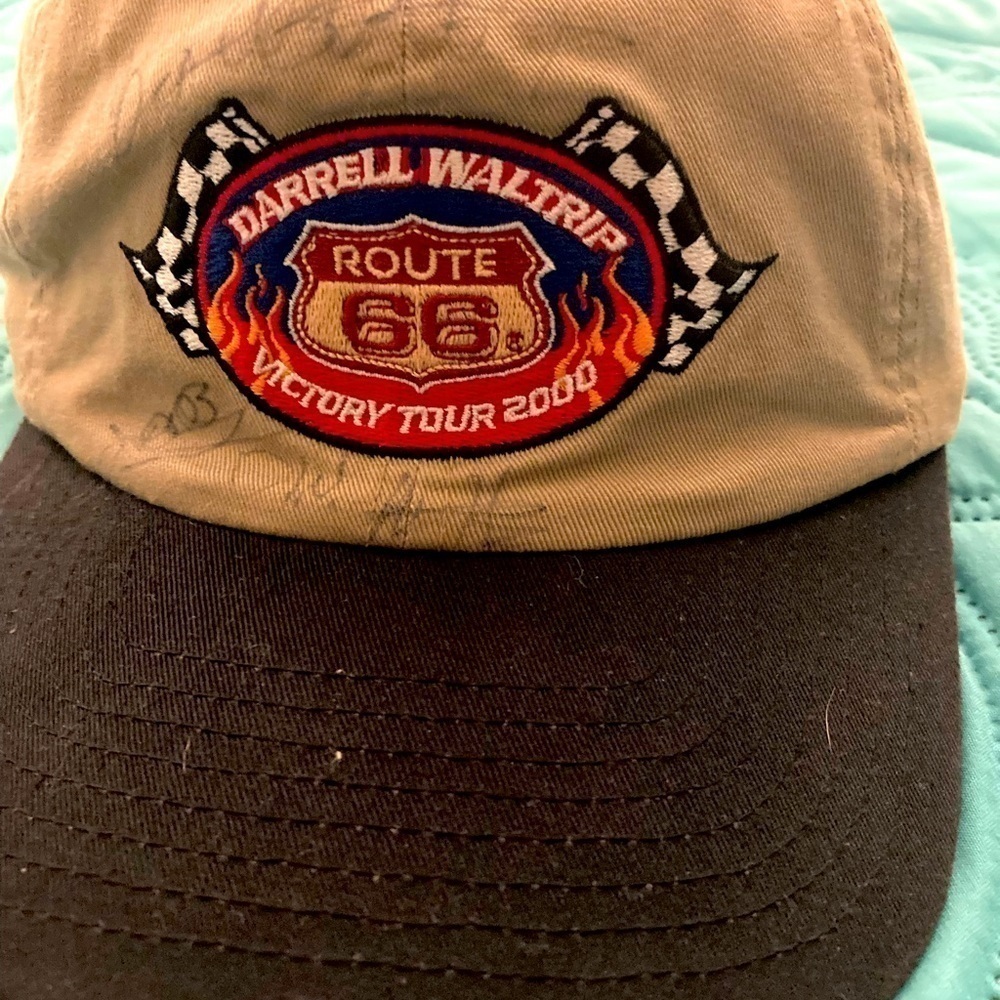 Vintage Signed Darrell Waltrip hat, along with two teammates -NASCAR